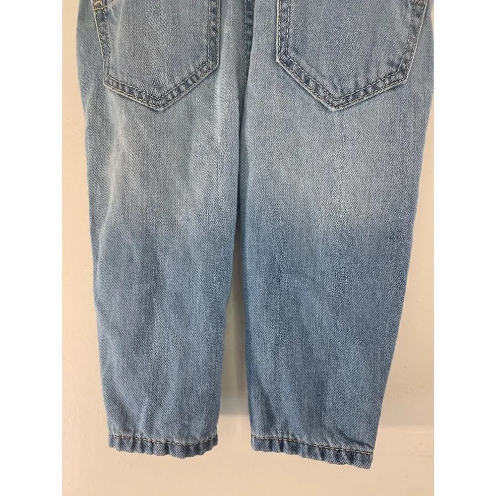 OSHKOSH B’GOSH Girl’s Heart Embroidered Jean Bib Overalls / Size: 6 Months